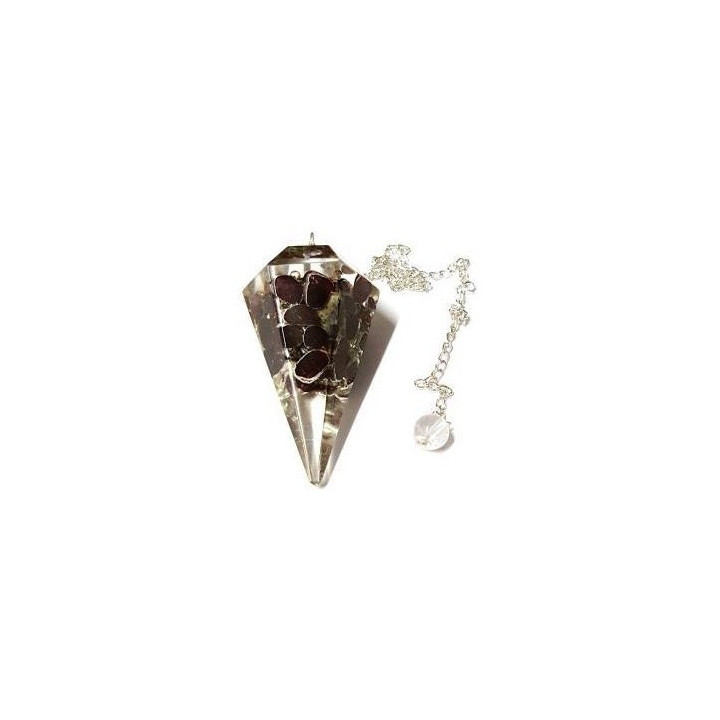 {
  "text": "orgonite pendulum – garnet"
}