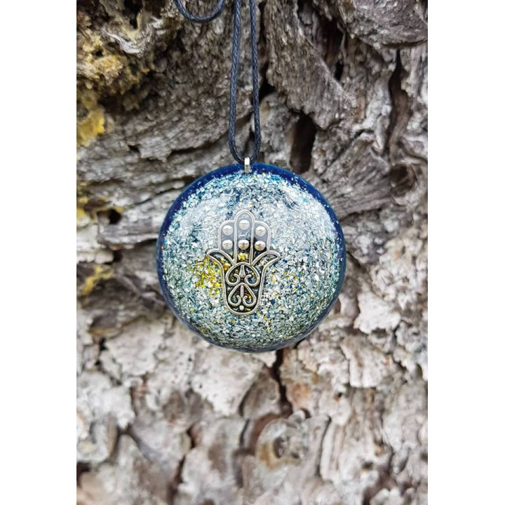 {
  "name": "ORGONITE - NECKLACE PENDANT - HAND OF FATIMA Blue"
}