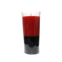 {
  "product_name": "Red and Black Plastic Jar Candle"
}