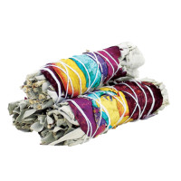 Tocha Sálvia Branca Colorida - Limpeza Completa 10cm