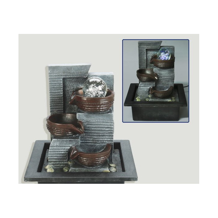 Fonte Torre Prateada com Bola - Resina