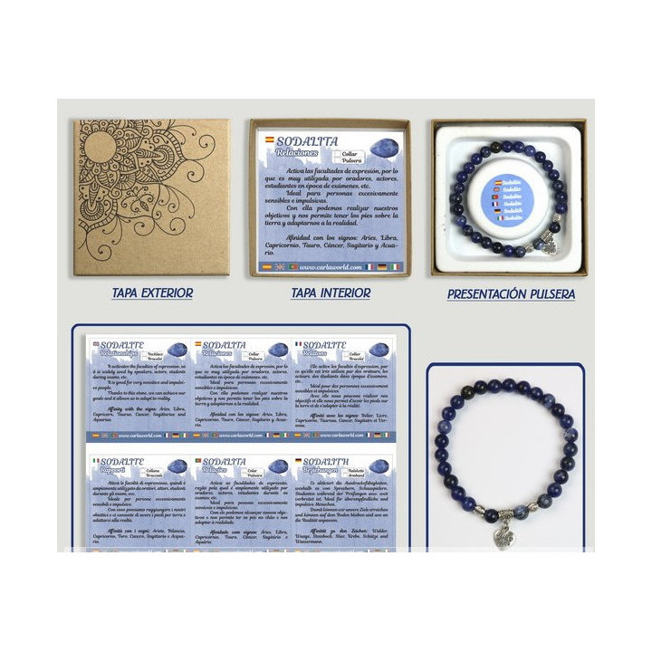 Pulseira Elegante - Sodalite C/Amuleto