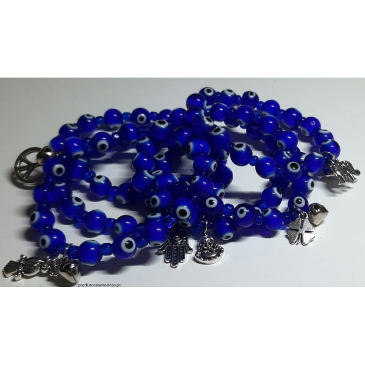 {
  "name": "Turkish Eye Bracelet with Blue Beads and Amulet"
}