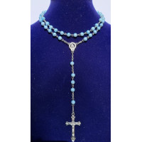{
  "product_name": "Blue Clear Glass Pearl Rosary"
}