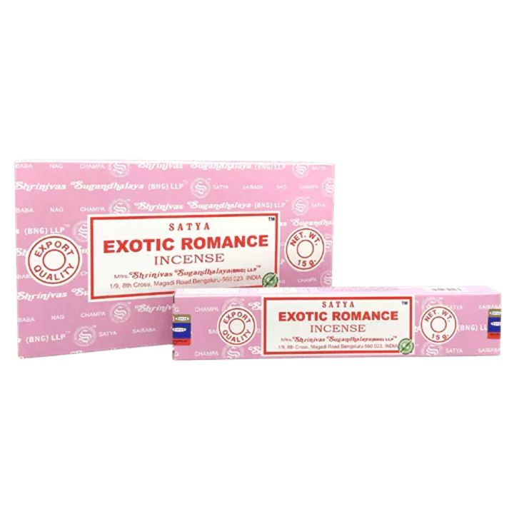 {
  "product_name": "Exotic Romance Incense 15Gr Satya"
}