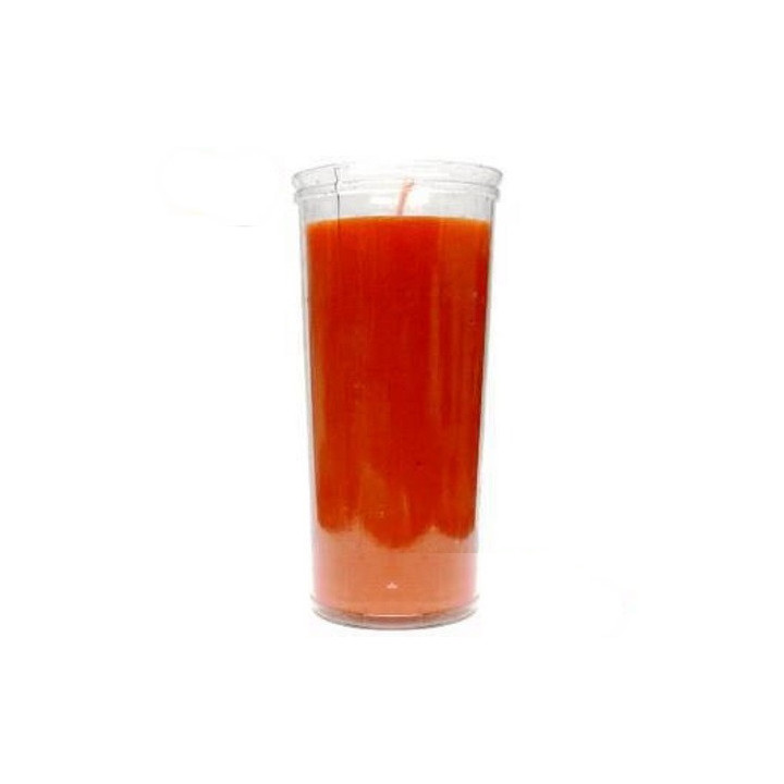 vela copo plástico laranja