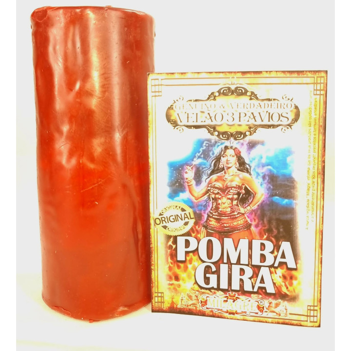 {
  "text": "3-wick orixá candle – pomba gira"
}