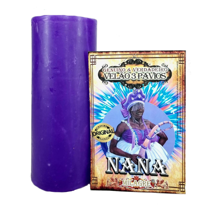 {
  "text": "3-wick orixá candle – náná"
}