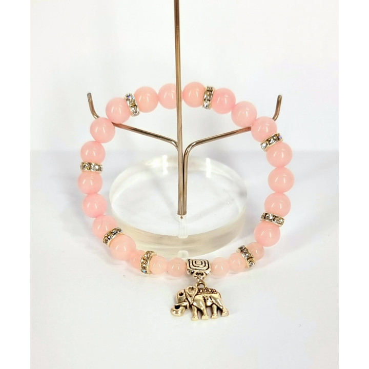 {
  "name": "Pink Quartz Elephant Bracelet - Prosperity in Love"
}