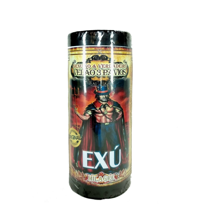 {
  "text": "3-wick orixá candle – Exu"
}