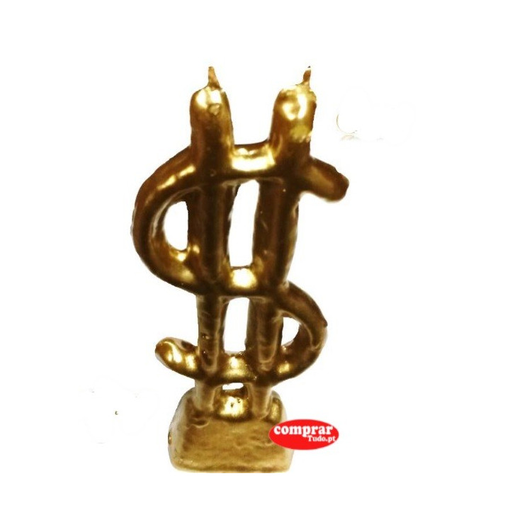 vela cifrao dourado